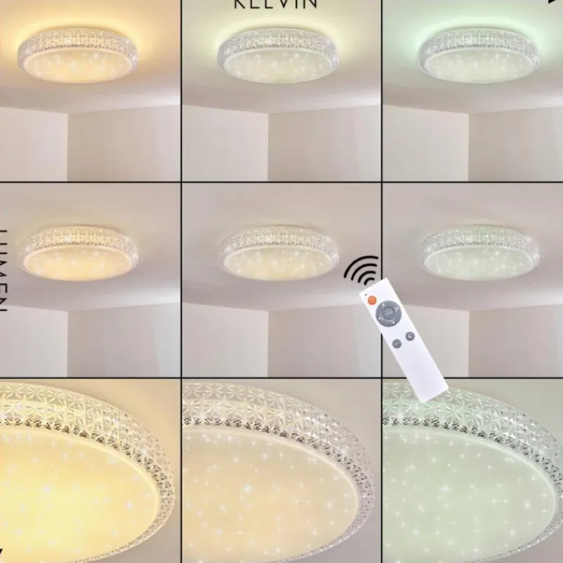 hofstein Plafonnier Norra LED Blanc, 1 lumière, Télécommandes