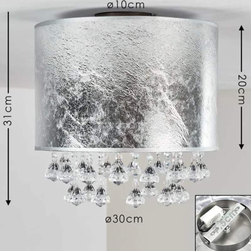 Lampes En Tissu-hofstein Plafonnier Norrfors Argenté, 1 lumière