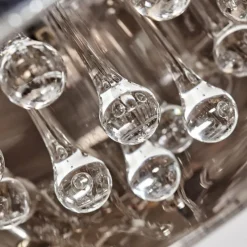 Suspension Verre Fumé-hofstein Plafonnier Norrskata Nickel mat, 5 lumières