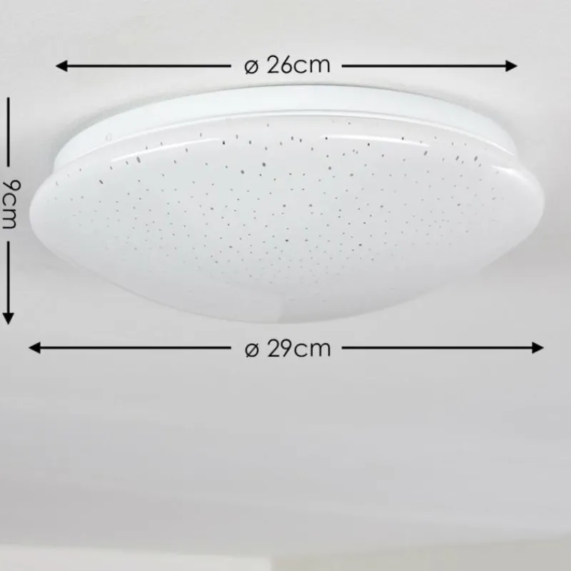 hofstein Plafonnier Norton Star LED Blanc, 1 lumière, Télécommandes, Changeur de couleurs