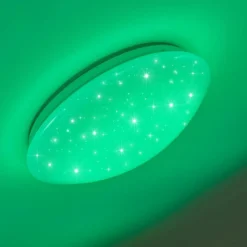 hofstein Plafonnier Norton Star LED Blanc, 1 lumière, Télécommandes, Changeur de couleurs