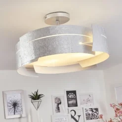 hofstein Plafonnier Novara Argenté, 3 lumières