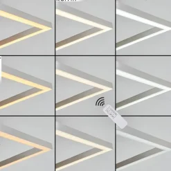 hofstein Plafonnier Oberegg LED Chrome, Nickel mat, 1 lumière, Télécommandes