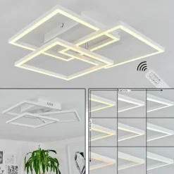 hofstein Plafonnier Oberegg LED Chrome, Blanc, 1 lumière, Télécommandes