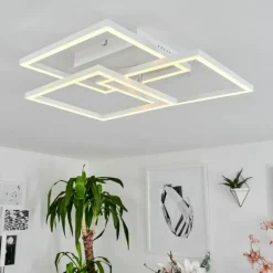 hofstein Plafonnier Oberegg LED Chrome, Blanc, 1 lumière, Télécommandes