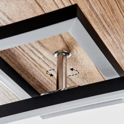 Luminaires Scandinaves-hofstein Plafonnier Oberegg LED Couleur bois, Noir, 1 lumière, Télécommandes