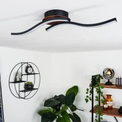 hofstein Plafonnier Odda LED Couleur bois, Noir, 2 lumières