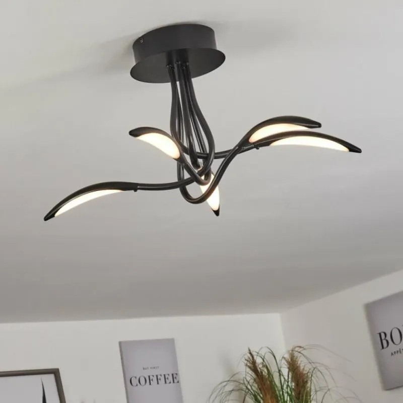 hofstein Plafonnier Oetling LED Noir, 1 lumière