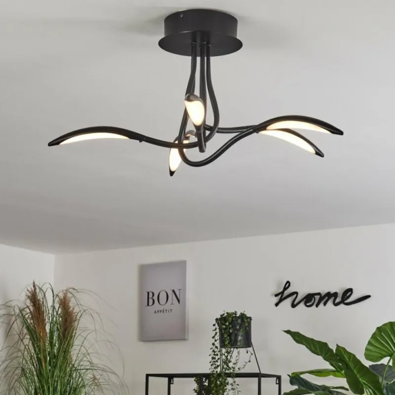 hofstein Plafonnier Oetling LED Noir, 1 lumière