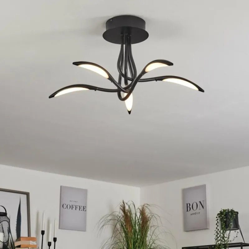 hofstein Plafonnier Oetling LED Noir, 1 lumière