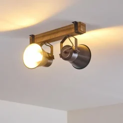 Lampes Vintages & Rétros-hofstein Plafonnier Oksbol Bois clair, 2 lumières