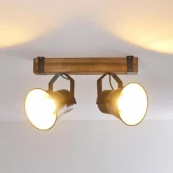 Lampes Vintages & Rétros-hofstein Plafonnier Oksbol Bois clair, 2 lumières