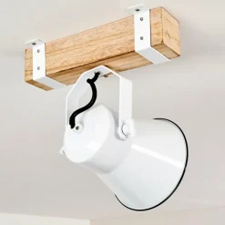 Lampes Vintages & Rétros-hofstein Plafonnier Oksbol Bois clair, Blanc, 1 lumière