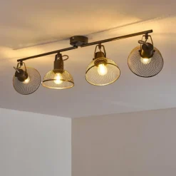 Lampes Vintages & Rétros-hofstein Plafonnier Oksevej Argenté, 4 lumières