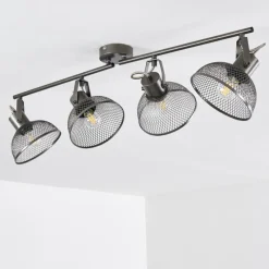 Lampes Vintages & Rétros-hofstein Plafonnier Oksevej Argenté, 4 lumières