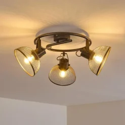 Lampes Vintages & Rétros-hofstein Plafonnier Oksevej Gris, 3 lumières