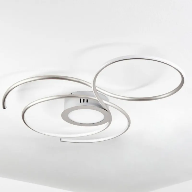 hofstein Plafonnier Olok LED Argenté, Blanc, 1 lumière, Télécommandes