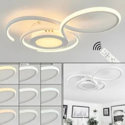 hofstein Plafonnier Olok LED Blanc, 1 lumière, Télécommandes