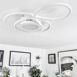 hofstein Plafonnier Olok LED Blanc, 1 lumière, Télécommandes