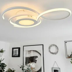 hofstein Plafonnier Olok LED Blanc, 1 lumière, Télécommandes