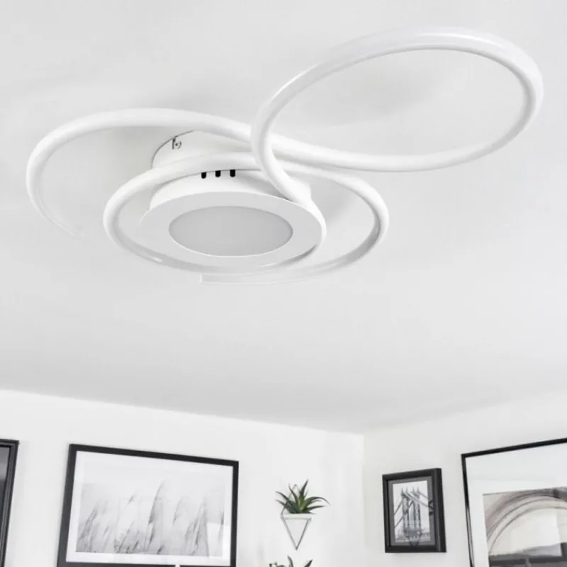 hofstein Plafonnier Olok LED Blanc, 1 lumière, Télécommandes