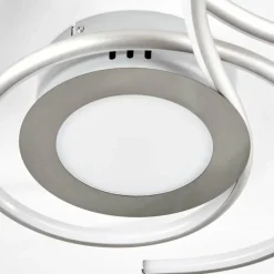 hofstein Plafonnier Olok LED Nickel mat, 1 lumière, Télécommandes