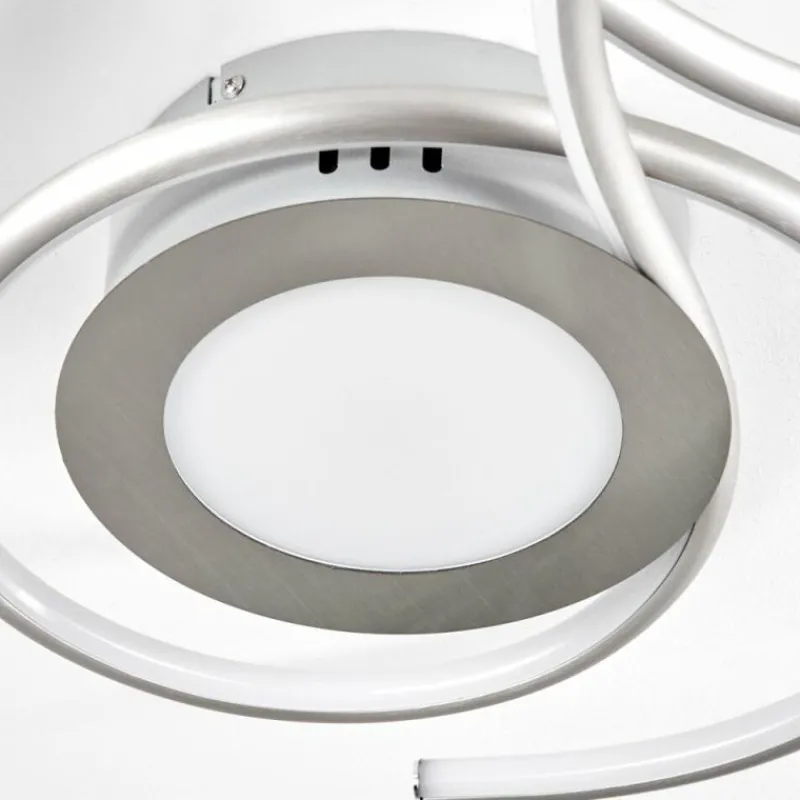 hofstein Plafonnier Olok LED Nickel mat, 1 lumière, Télécommandes