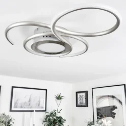 hofstein Plafonnier Olok LED Nickel mat, 1 lumière, Télécommandes