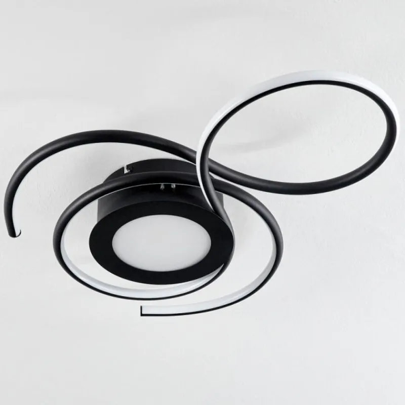 hofstein Plafonnier Olok LED Noir, 1 lumière, Télécommandes