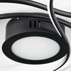 hofstein Plafonnier Olok LED Noir, 1 lumière, Télécommandes