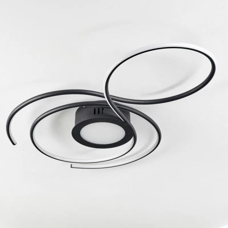 hofstein Plafonnier Olok LED Noir, 1 lumière, Télécommandes