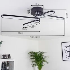 hofstein Plafonnier Olul LED Noir, Blanc, 2 lumières