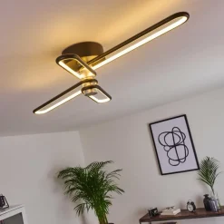 hofstein Plafonnier Olul LED Noir, Blanc, 2 lumières