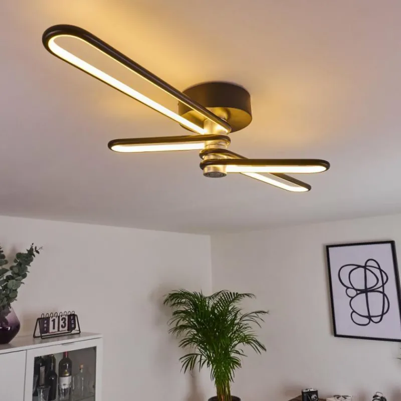 hofstein Plafonnier Olul LED Noir, Blanc, 2 lumières