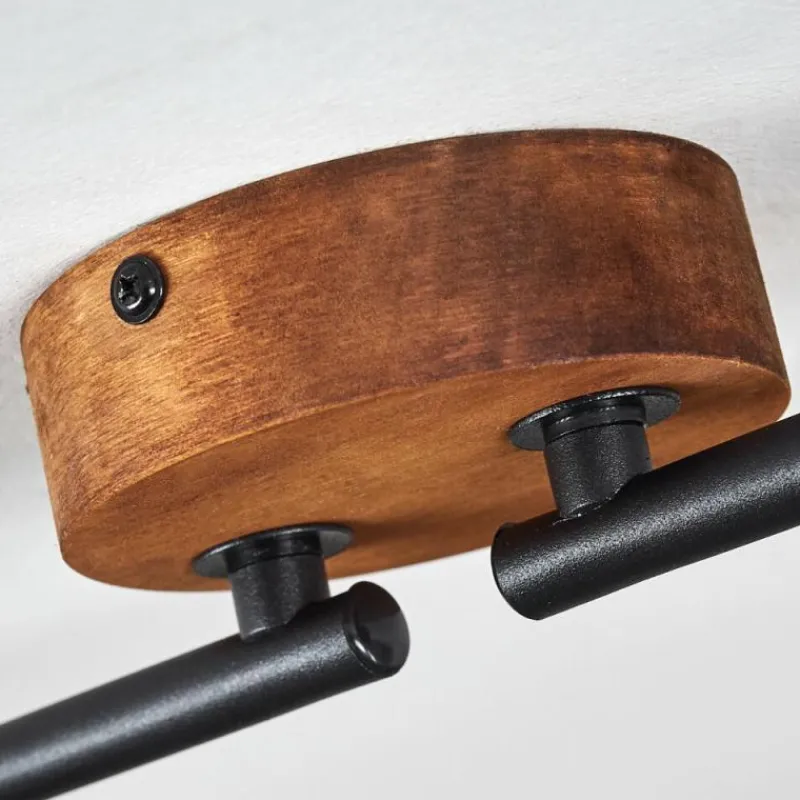 Lampes Industrielles-hofstein Plafonnier Omba Bois foncé, Noir, 4 lumières