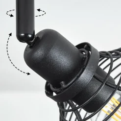 Lampes Industrielles-hofstein Plafonnier Omba Bois foncé, Noir, 4 lumières