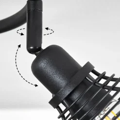 Lampes Vintages & Rétros-hofstein Plafonnier Omba Bois foncé, Noir, 3 lumières