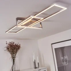 hofstein Plafonnier Omega LED Nickel mat, 1 lumière