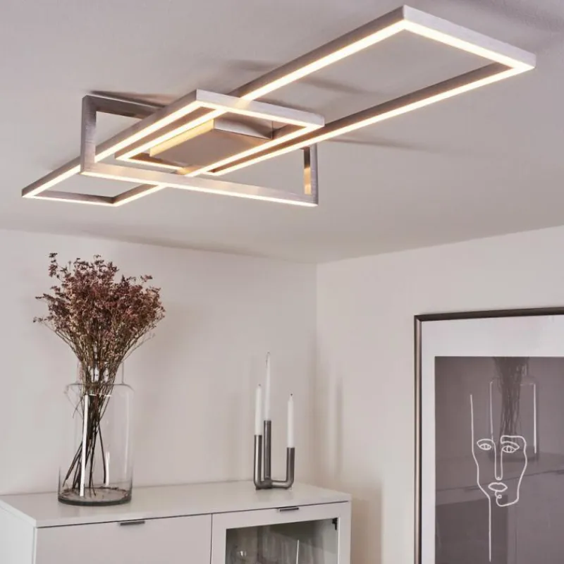 hofstein Plafonnier Omega LED Nickel mat, 1 lumière
