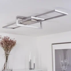 hofstein Plafonnier Omega LED Nickel mat, 1 lumière