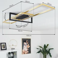 Lampes Dorées-hofstein Plafonnier Omega LED Noir, 1 lumière