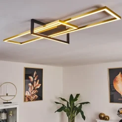 Lampes Dorées-hofstein Plafonnier Omega LED Noir, 1 lumière