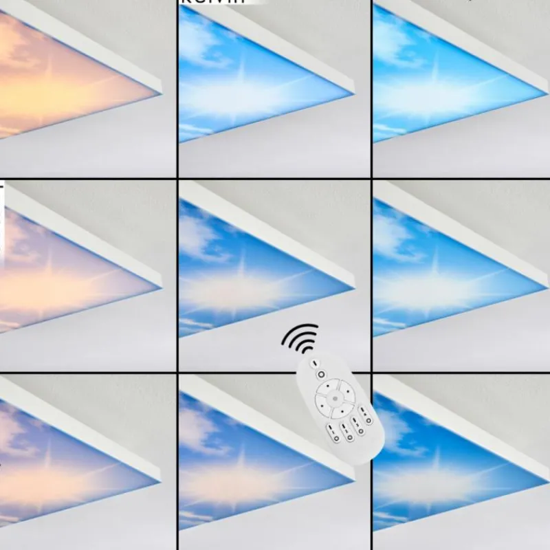 hofstein Plafonnier Onlaj LED Blanc, 1 lumière, Télécommandes