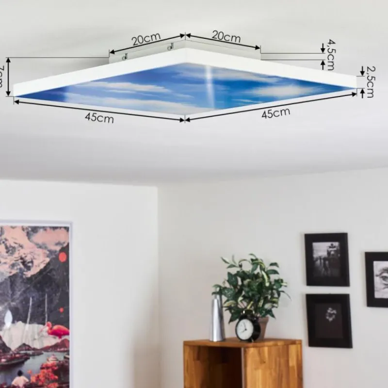 hofstein Plafonnier Onlaj LED Blanc, 1 lumière, Télécommandes