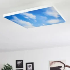 hofstein Plafonnier Onlaj LED Blanc, 1 lumière, Télécommandes