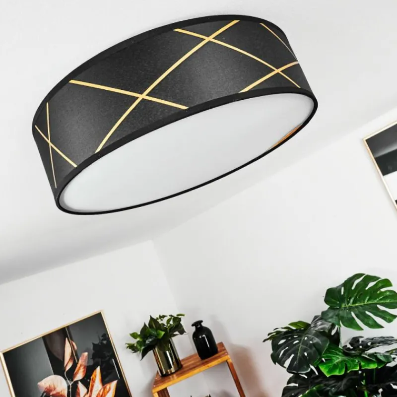 Lampes Dorées-hofstein Plafonnier Opatija LED Or, Noir, Blanc, 1 lumière