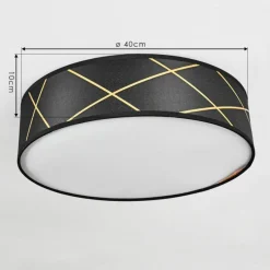 Lampes Dorées-hofstein Plafonnier Opatija LED Or, Noir, Blanc, 1 lumière