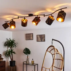 Lampes En Tissu-hofstein Plafonnier Opatija Noir, 6 lumières