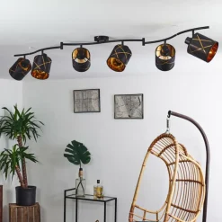 Lampes En Tissu-hofstein Plafonnier Opatija Noir, 6 lumières