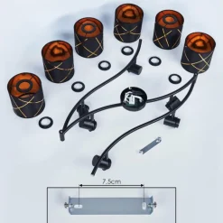 Lampes En Tissu-hofstein Plafonnier Opatija Noir, 6 lumières